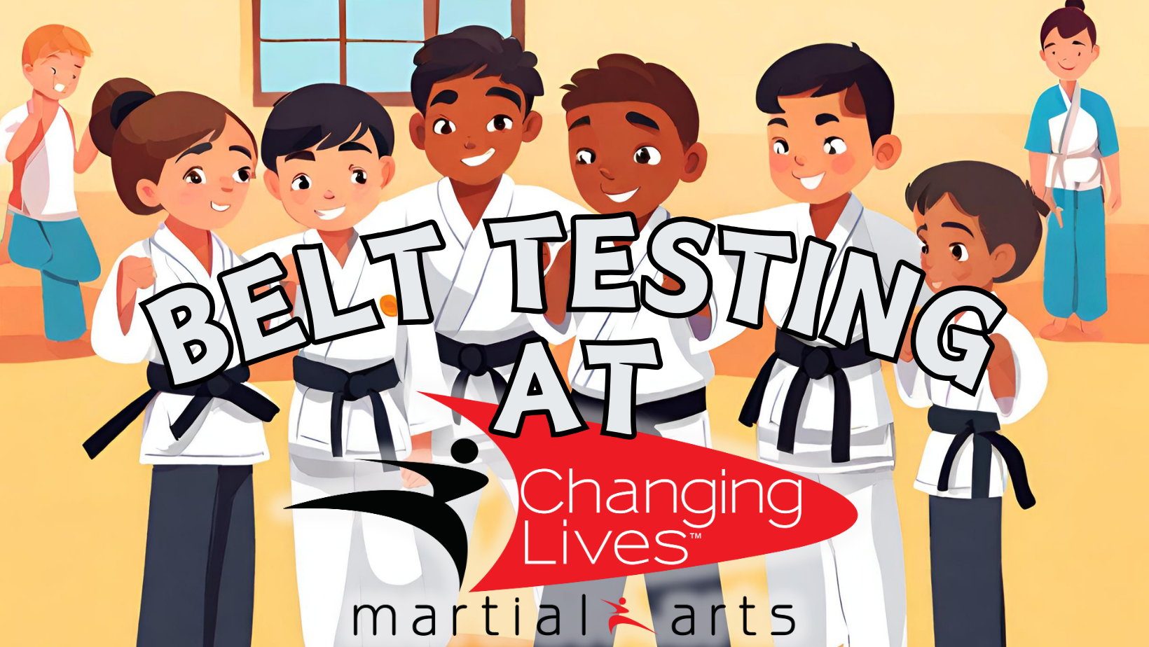 Group of students at belt testing